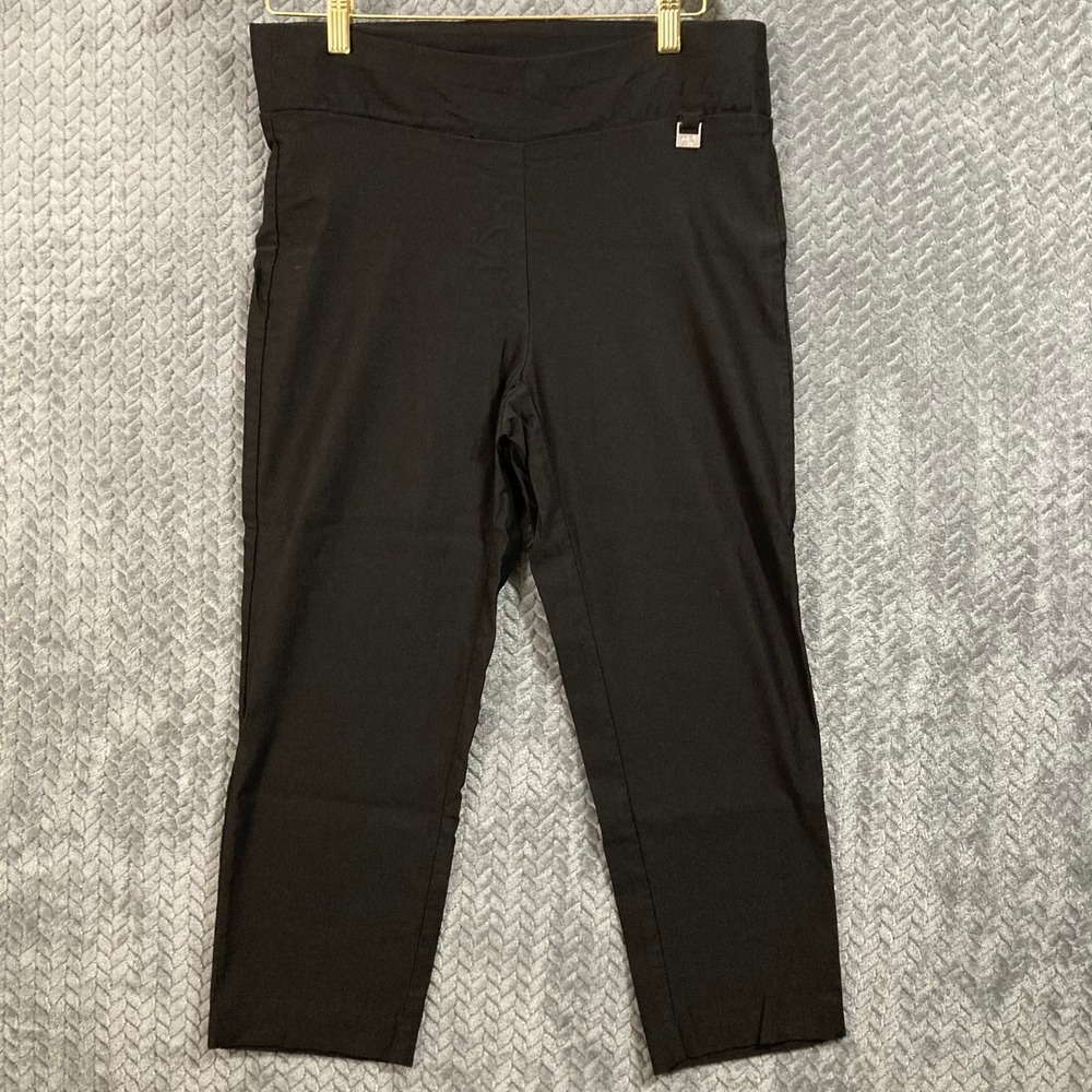 Rafaella Pants Womens 10 Pull-On Crop Black Stretch